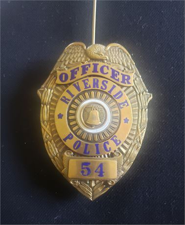Antique California Riverside Police badge Hallmark LAS&SCO