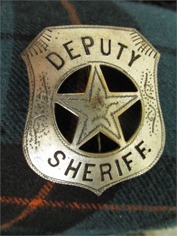 ANTIQUE 1920's BADGE Deputy Sheriff CUT-OUT STAR  Maker Marked