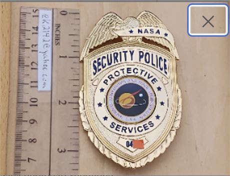 NASA Security Police / Protective Services #04XX Full Size 3-3/8" Tall Badge