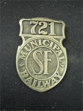MUNICIPAL RAILWAY Employee Badge CABLE CAR San Francisco