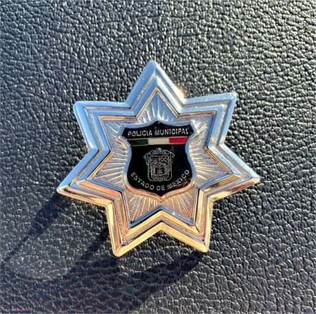 STATE OF MEXICO Mexican CITY POLICE Policia Municipal Visor Hat Cap Badge