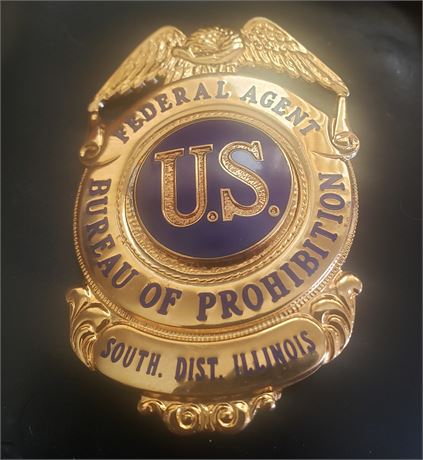 Vintage, Obsolete. Prohibition era badge, Federal Agent Bureau of prohibition