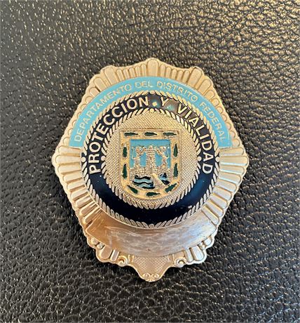 MEXICO DF Mexican MEXICO DISTRITO FEDERAL Policia POLICIA Hat Badge