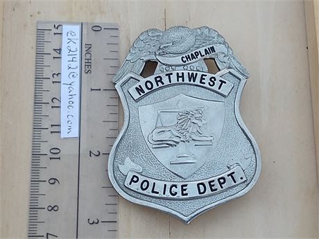 Chaplain Northwest NC Police Dept. Badge - North Carolina