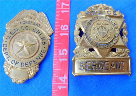 United States Navy Department of Defense 2-Badge Set Sergeant Great Lakes Ill.