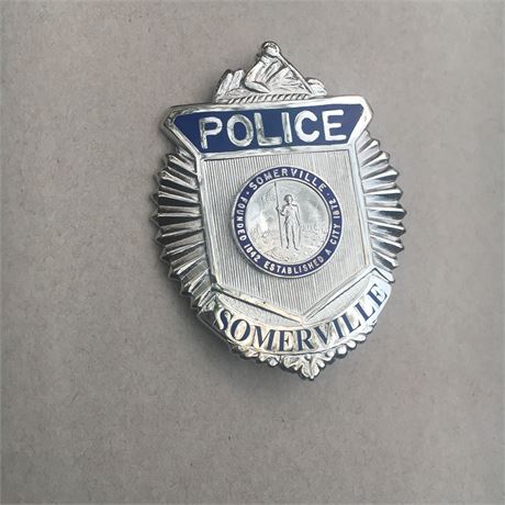 Older Somerville Massachusetts Police Badge with custom seal