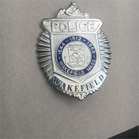 Older Wakefield Massachusetts Police Badge with custom seal