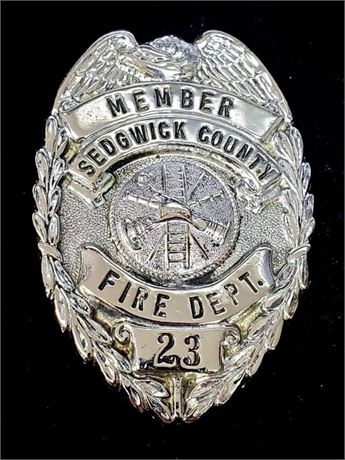 Vintage Sedgwick County Kansas Fire Department Member # 23