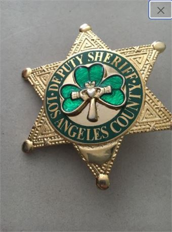 Los Angeles County California Irish Novelty Deputy Sheriff Badge Erin go Bragh