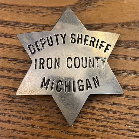 Iron County Michigan Deputy Sheriff Badge