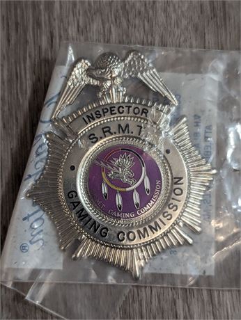 SRMT Gaming Commission Inspector Badge Indian Gaming Authentic Blackinton