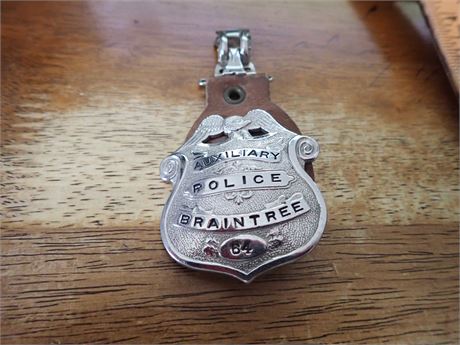 Braintree Massachusetts auxiliary police     badge bx #3