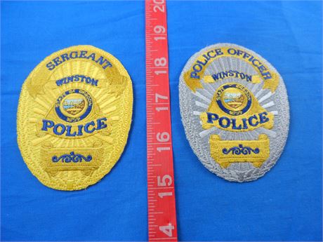 Oregon- Winston Police, Officer and Sergeant, Patch Lot of 2, Good Condition