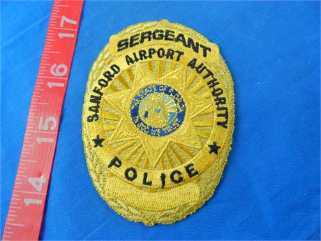 Florida, Sanford Airport Sergeant Police Patch, 3-5/8" Shield, Good Condition