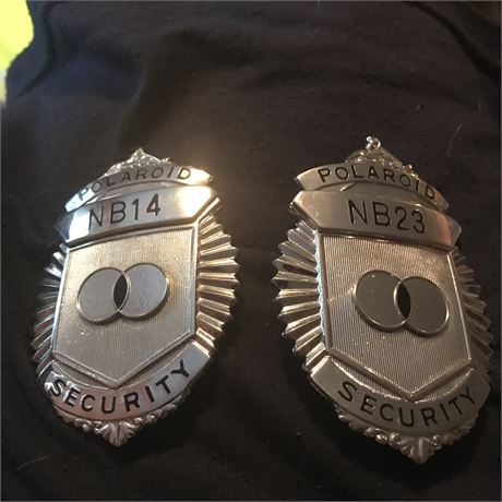 Polaroid Massachusetts Security Officer badge Pair