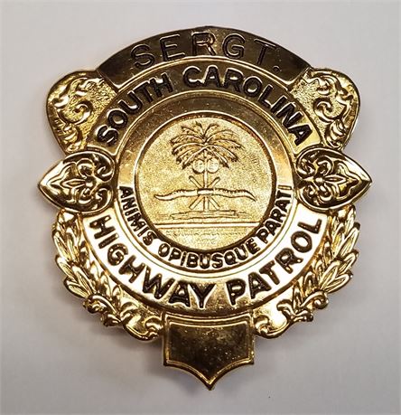 South Carolina Highway Patrol Sergeant's - Die Struck 2nd badge - repaired pin