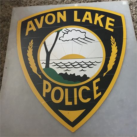 Vintage Avon Lake Ohio Police Cruiser Car Door Decal 17"