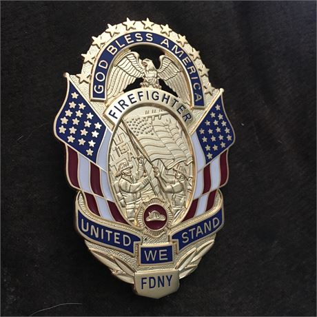 FDNY 911 New York Fire tribute badge
