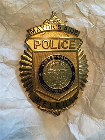 Melrose Massachusetts Mayor's Aide Police Badge REDUCED
