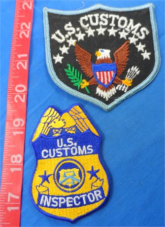United States Customs, Patch Lot of 2 Different, Good Condition-Free US Shipping