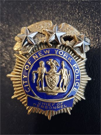 City of New York Police Department Chief of Personnel Shield