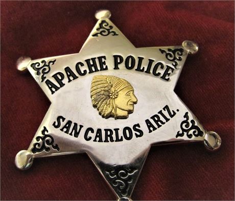 Police badge / Apache Police, San Carlos, Arizona, hallmark