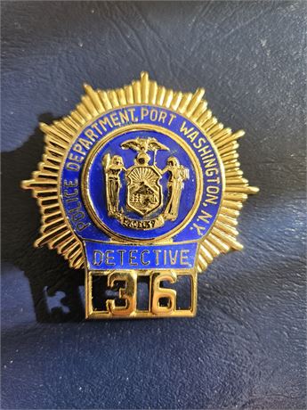 Port Washington New York Police Department Detective Shield