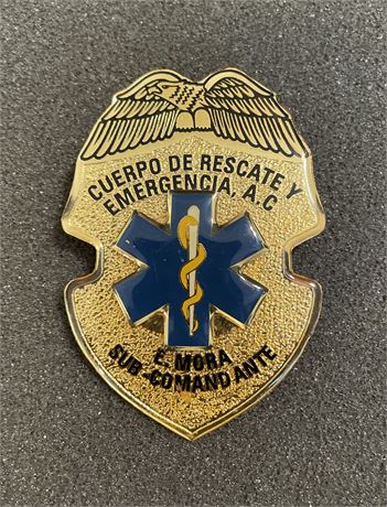 (Named) Rescue and Emergency Corps EMS, MEXICO Sub-Commander Mexican Badge