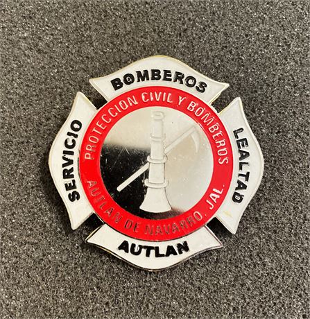 AUTLAN, Jalisco, MEXICO Mexican FIRE Bomberos Badge