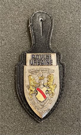 Vintage STRASBOURG, FRANCE French POLICE Pocket Badge