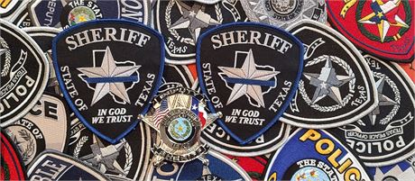 Texas Sheriff 5 pt. Star Badge & Patch Set-SILVER