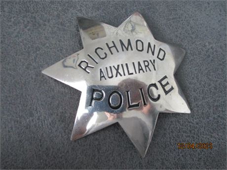 1940's Badge RICHMOND CALIFORNIA  Police OAKLAND MAKER 7 Point Star