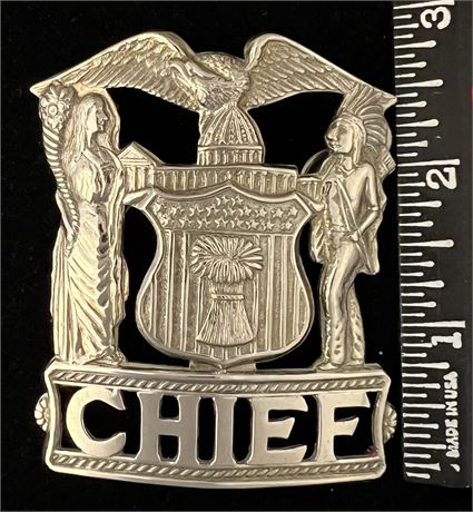 Generic Illinois Police Chief hat badge