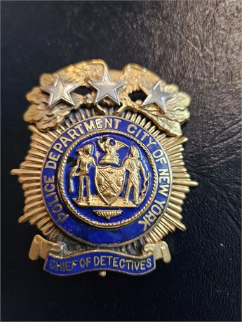 Police Department City of New York Chief of Detectives Shield