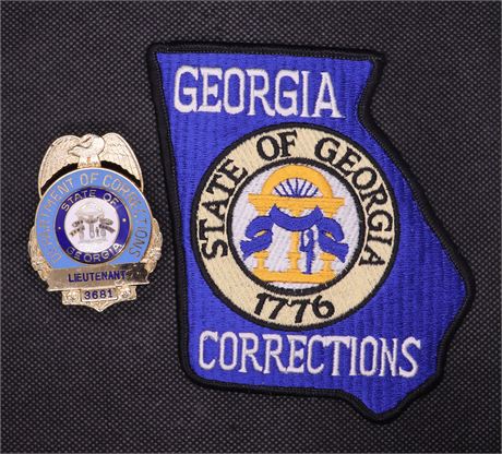 Georgia Department of Corrections Lieutenant GDC Badge and Patch Combo