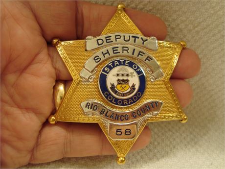 RIO BLANCO COUNTY COLORADO DEPUTY SHERIFF Badge #58