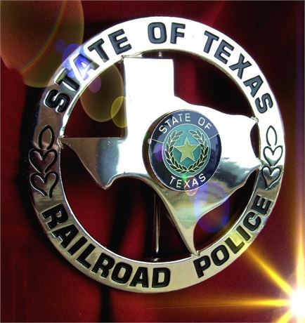 Police badge / * Railroad Police * , State Of Texas, hallmark