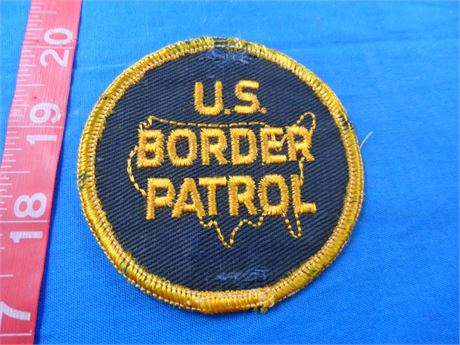 United States Border Patrol Vintage Cloth Patch, 3" Across, Worn Condition