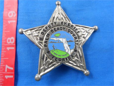 Florida - Palm Beach County Deputy Sheriff Star 2-5/8" Shield Badge