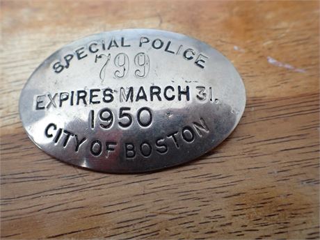 boston massachusetts police department special police 1950 bx 21