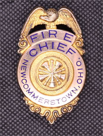 Newcomerstown Ohio Fire Cheif Badge - Vintage Beautiful