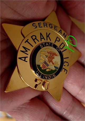 Police badge,  Sergeant, Amtrak Police, Illinoise / hallmark / SALE