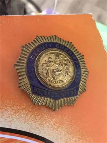 Vintage 1920's Bronx County New York Deputy Sheriff badge