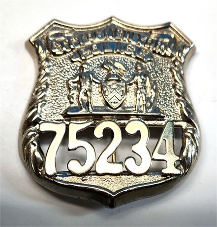 Full Size "second" NYPD Officer Shield w/United Insignia "REPLICA" (Pin/Catch)
