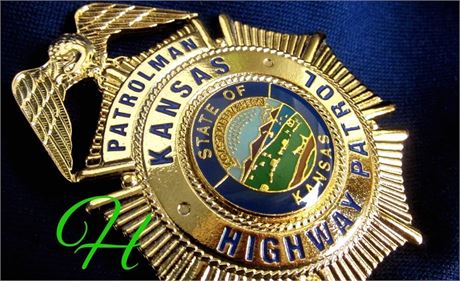 Police badge / * Patrolman *, Kansas Highway Police, SALE / hallmark