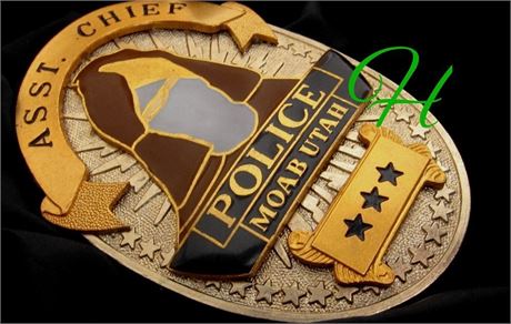 Police badge / Asst. Chief, Police Moab, UTAH, SALE / hallmark