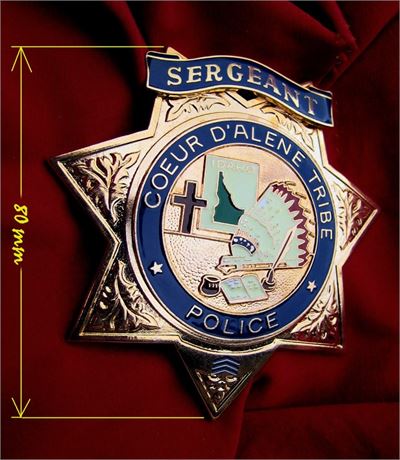 Police badge / Sergeant, Cour D'Alene Tribe Police, Idaho, SALE / hallmark
