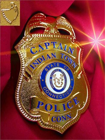Police badge / Captain, Indian Town Police, Connecticut, SALE / hallmark