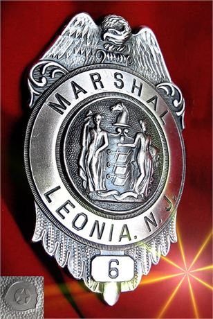 Police badge / Marshal, Leonia, New Jersey, hallmark