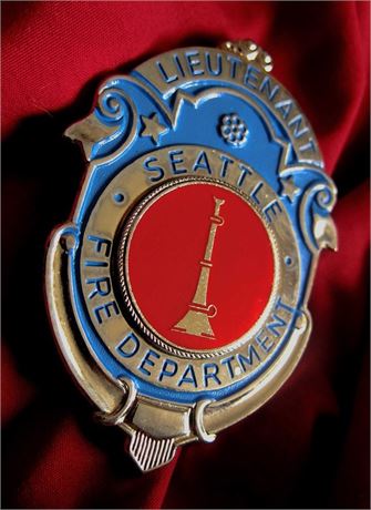 Firefighter badge, * Lieutenant * , Fire Department, Seattle, Washington